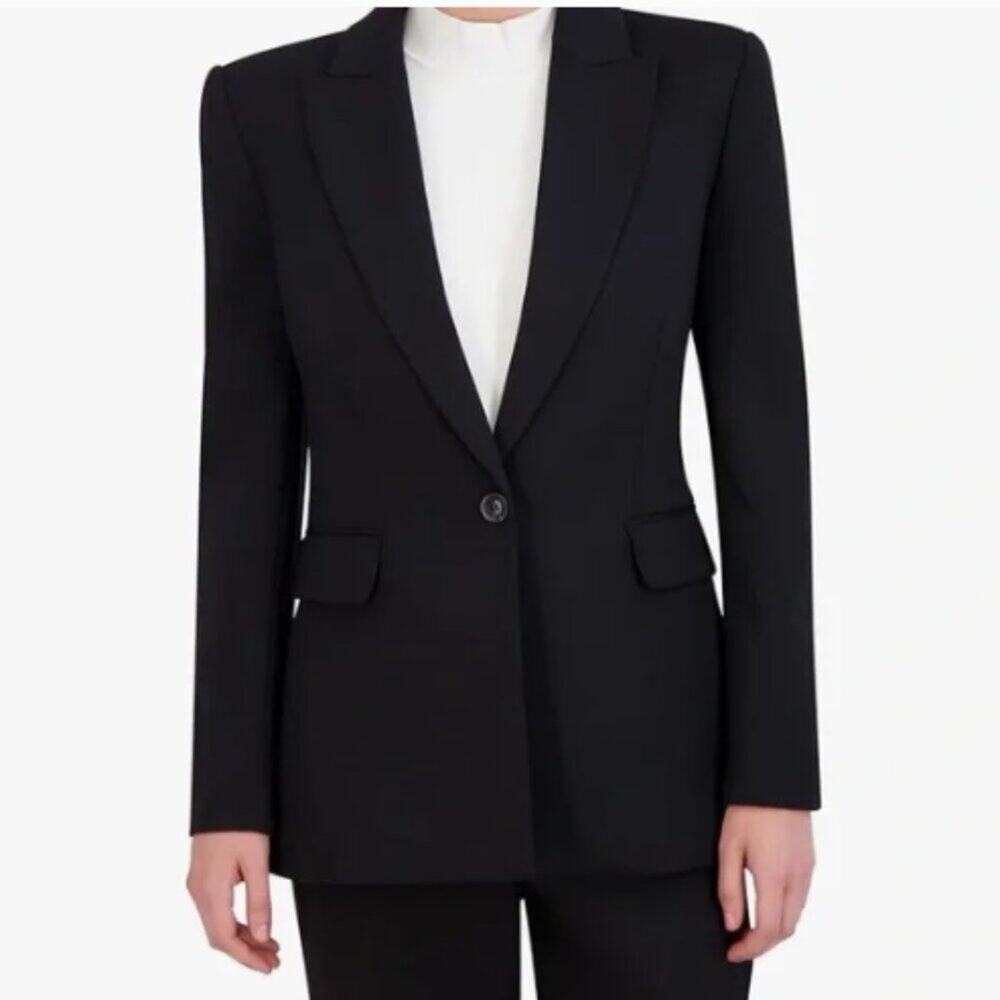 BCBGMaxazria Classic Martine Black Single-Button Blazer – Size Large
